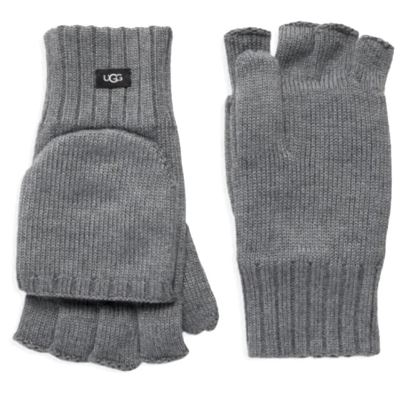 UGG Men’s Knit Flip Top Gloves/Mittens in Gray - Picture 11 of 12